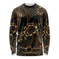 Indonesian Batik Pattern Vintage Brown Long Sleeve Shirt