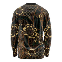 Indonesian Batik Pattern Vintage Brown Long Sleeve Shirt