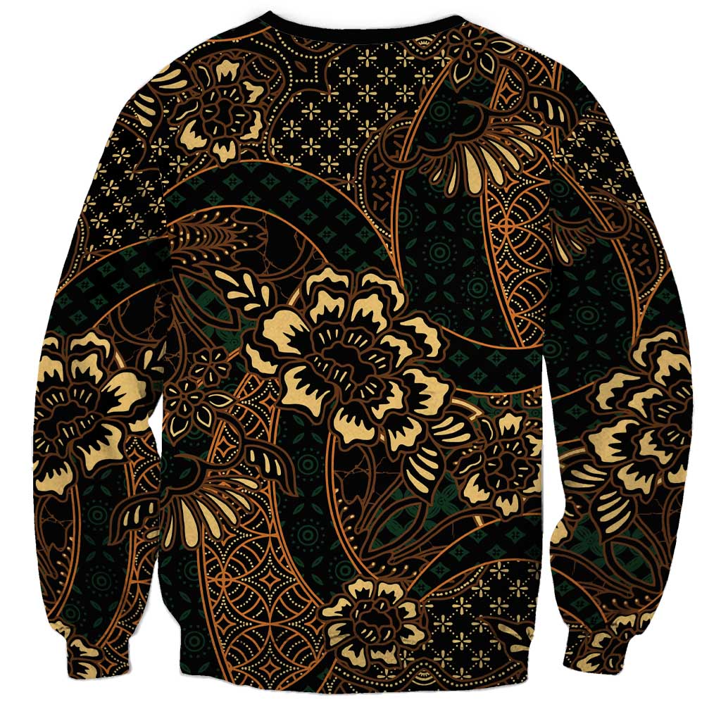 Indonesian Batik Pattern Vintage Brown Sweatshirt