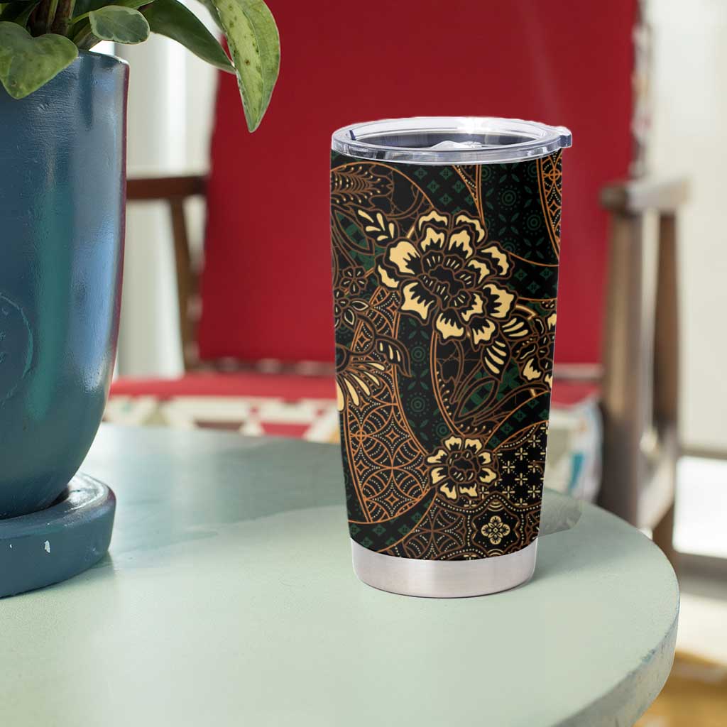 Indonesian Batik Pattern Vintage Brown Tumbler Cup