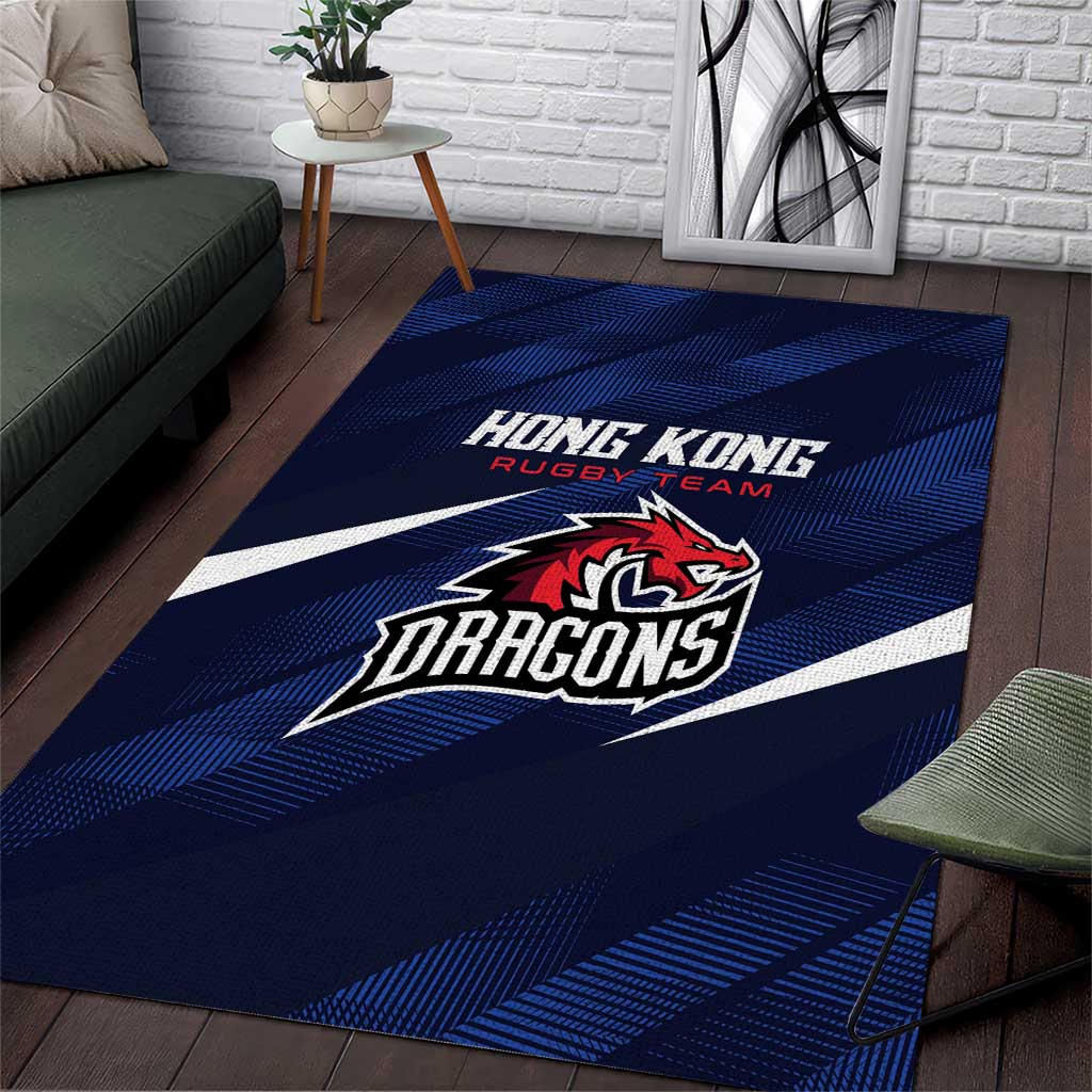 Hong Kong Rugby Area Rug Dragons Go Champions