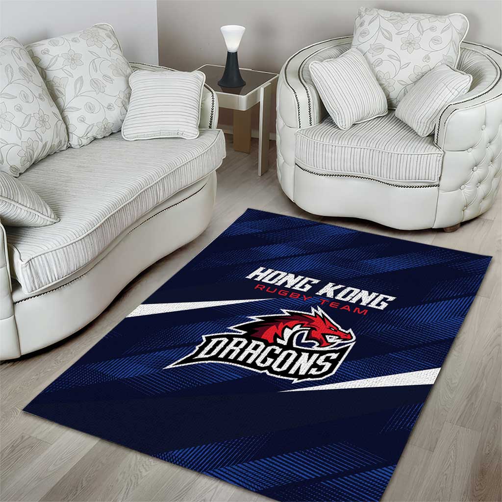 Hong Kong Rugby Area Rug Dragons Go Champions