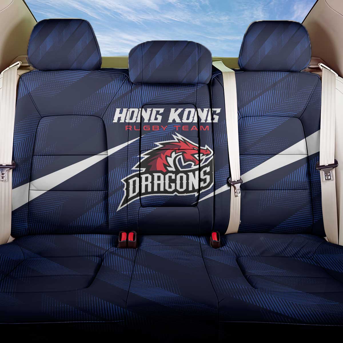 Hong Kong Rugby Back Car Seat Cover Dragons Go Champions