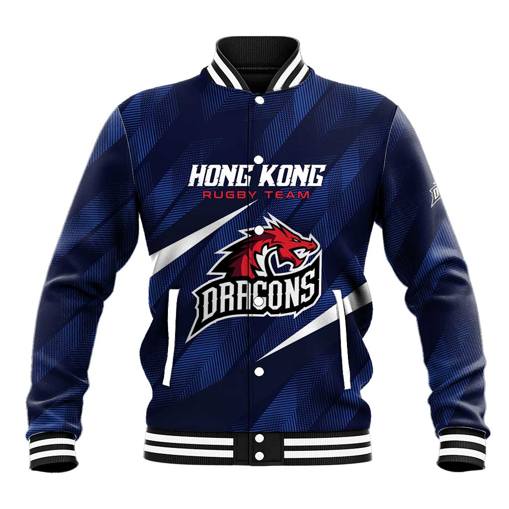 Custom Hong Kong Rugby Baseball Jacket Dragons Go Champions