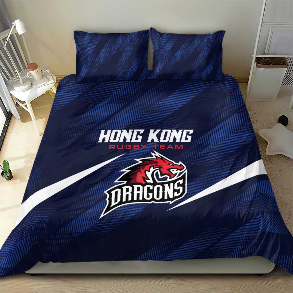 Hong Kong Rugby Bedding Set Dragons Go Champions
