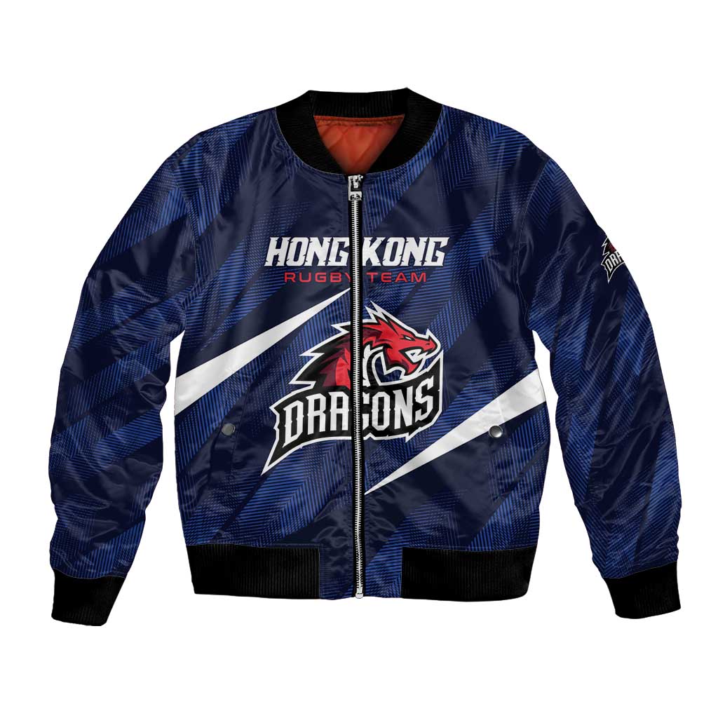 Custom Hong Kong Rugby Bomber Jacket Dragons Go Champions