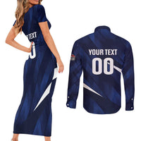 Custom Hong Kong Rugby Couples Matching Short Sleeve Bodycon Dress and Long Sleeve Button Shirt Dragons Go Champions