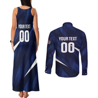 Custom Hong Kong Rugby Couples Matching Tank Maxi Dress and Long Sleeve Button Shirt Dragons Go Champions