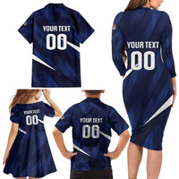 Custom Hong Kong Rugby Family Matching Long Sleeve Bodycon Dress and Hawaiian Shirt Dragons Go Champions