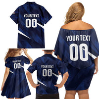 Custom Hong Kong Rugby Family Matching Off Shoulder Short Dress and Hawaiian Shirt Dragons Go Champions