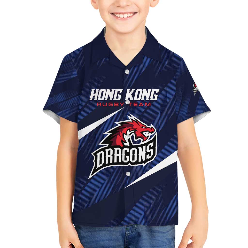 Custom Hong Kong Rugby Family Matching Puletasi and Hawaiian Shirt Dragons Go Champions
