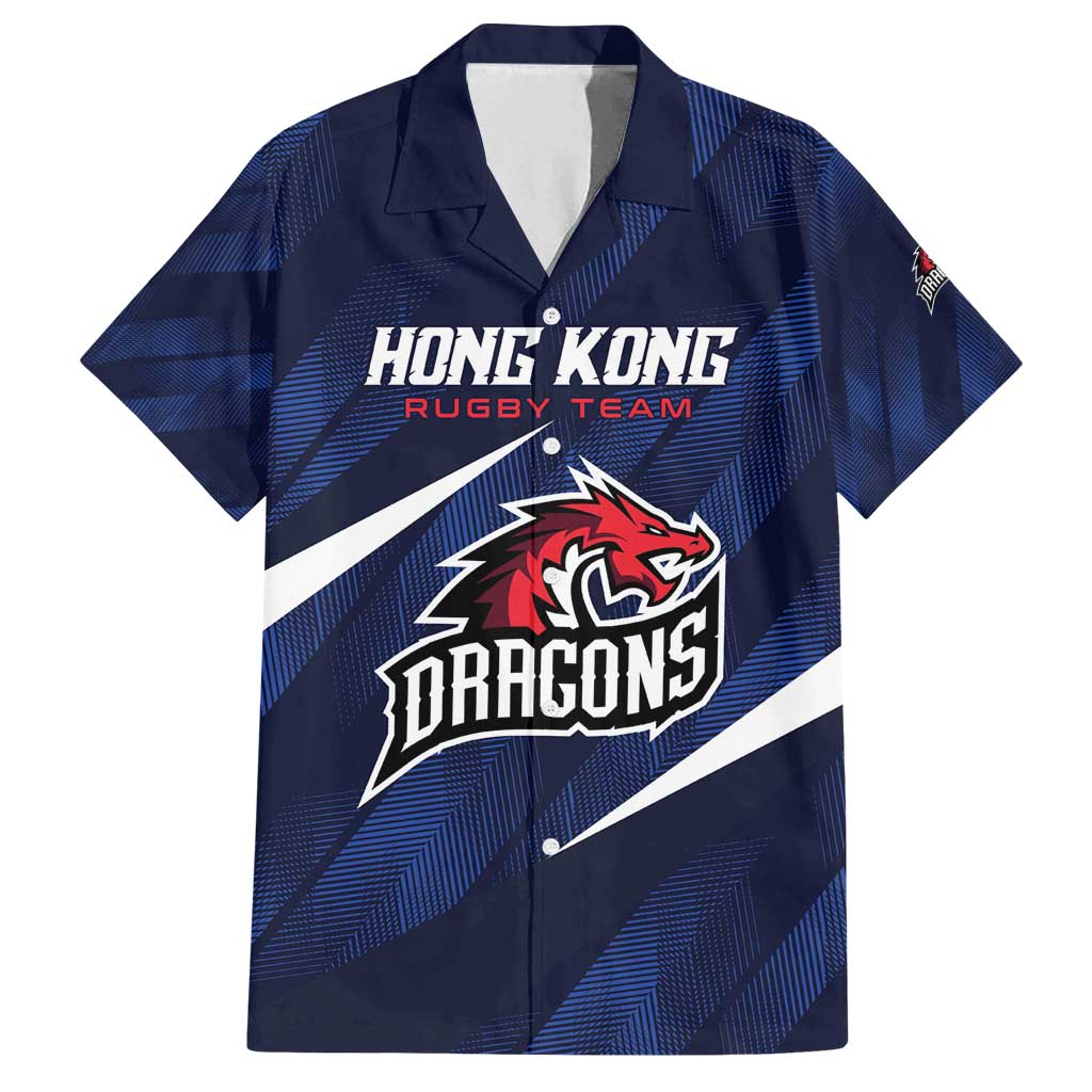 Custom Hong Kong Rugby Family Matching Summer Maxi Dress and Hawaiian Shirt Dragons Go Champions