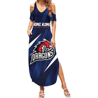 Custom Hong Kong Rugby Family Matching Summer Maxi Dress and Hawaiian Shirt Dragons Go Champions