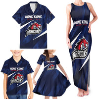 Custom Hong Kong Rugby Family Matching Tank Maxi Dress and Hawaiian Shirt Dragons Go Champions