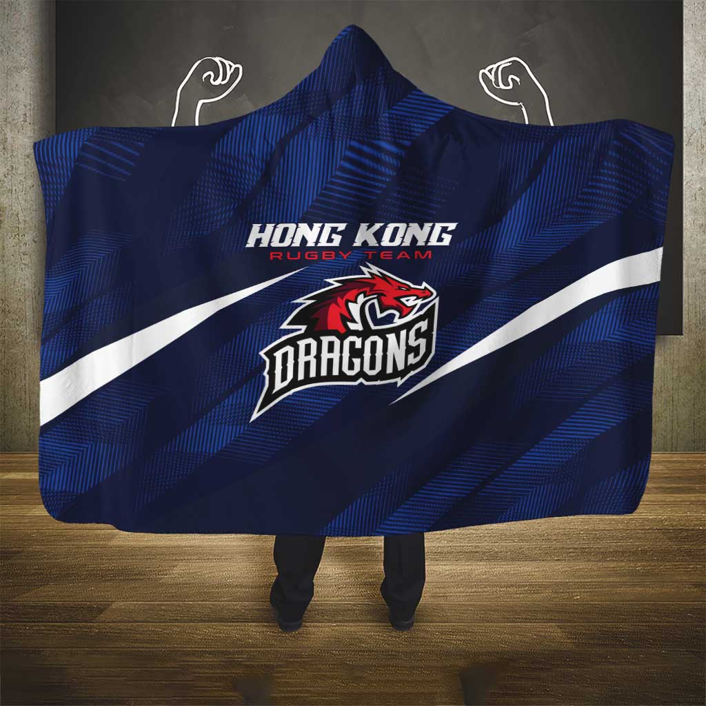 Hong Kong Rugby Hooded Blanket Dragons Go Champions