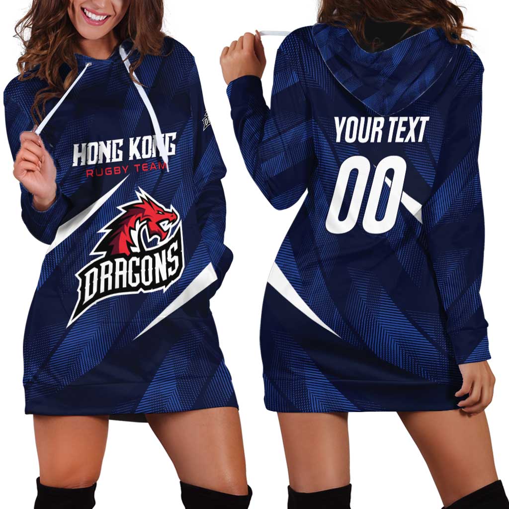 Custom Hong Kong Rugby Hoodie Dress Dragons Go Champions