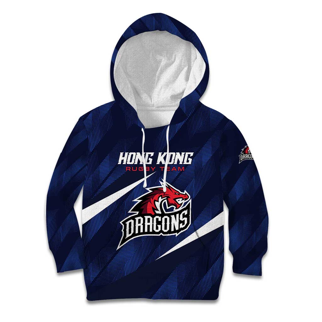 Custom Hong Kong Rugby Kid Hoodie Dragons Go Champions