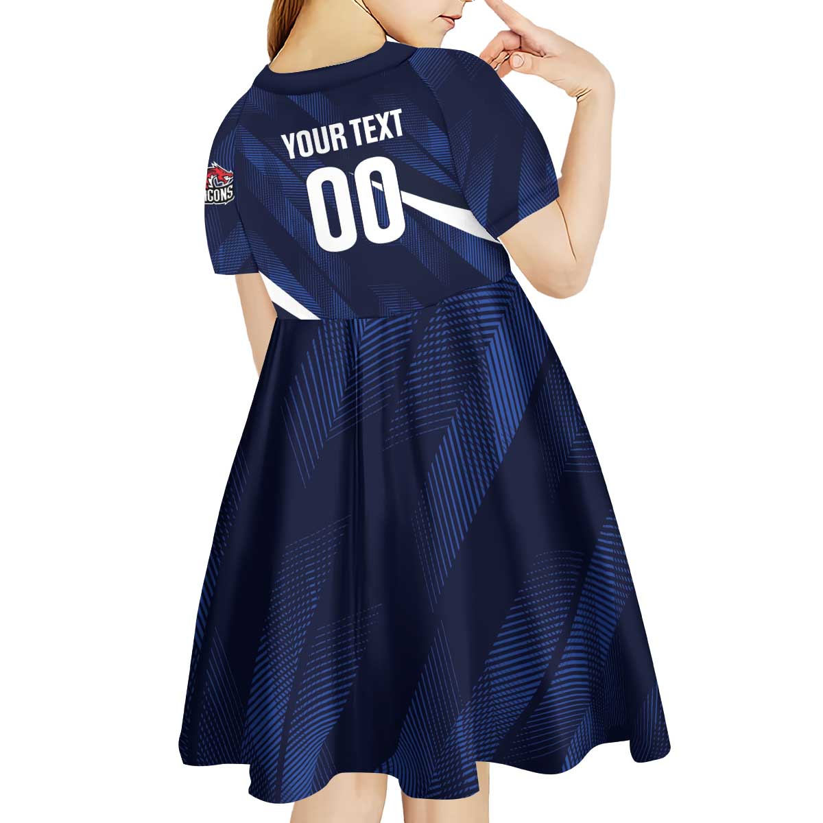 Custom Hong Kong Rugby Kid Short Sleeve Dress Dragons Go Champions