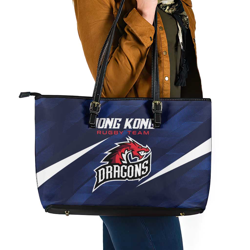 Hong Kong Rugby Leather Tote Bag Dragons Go Champions