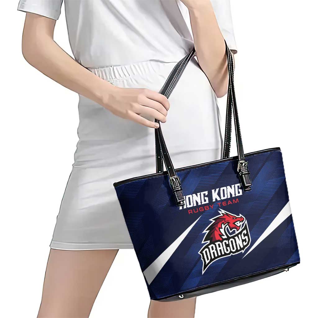 Hong Kong Rugby Leather Tote Bag Dragons Go Champions