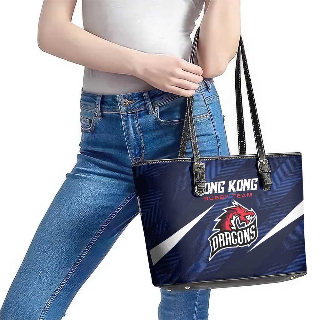 Hong Kong Rugby Leather Tote Bag Dragons Go Champions
