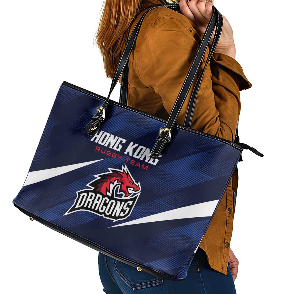 Hong Kong Rugby Leather Tote Bag Dragons Go Champions