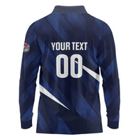 Custom Hong Kong Rugby Long Sleeve Polo Shirt Dragons Go Champions