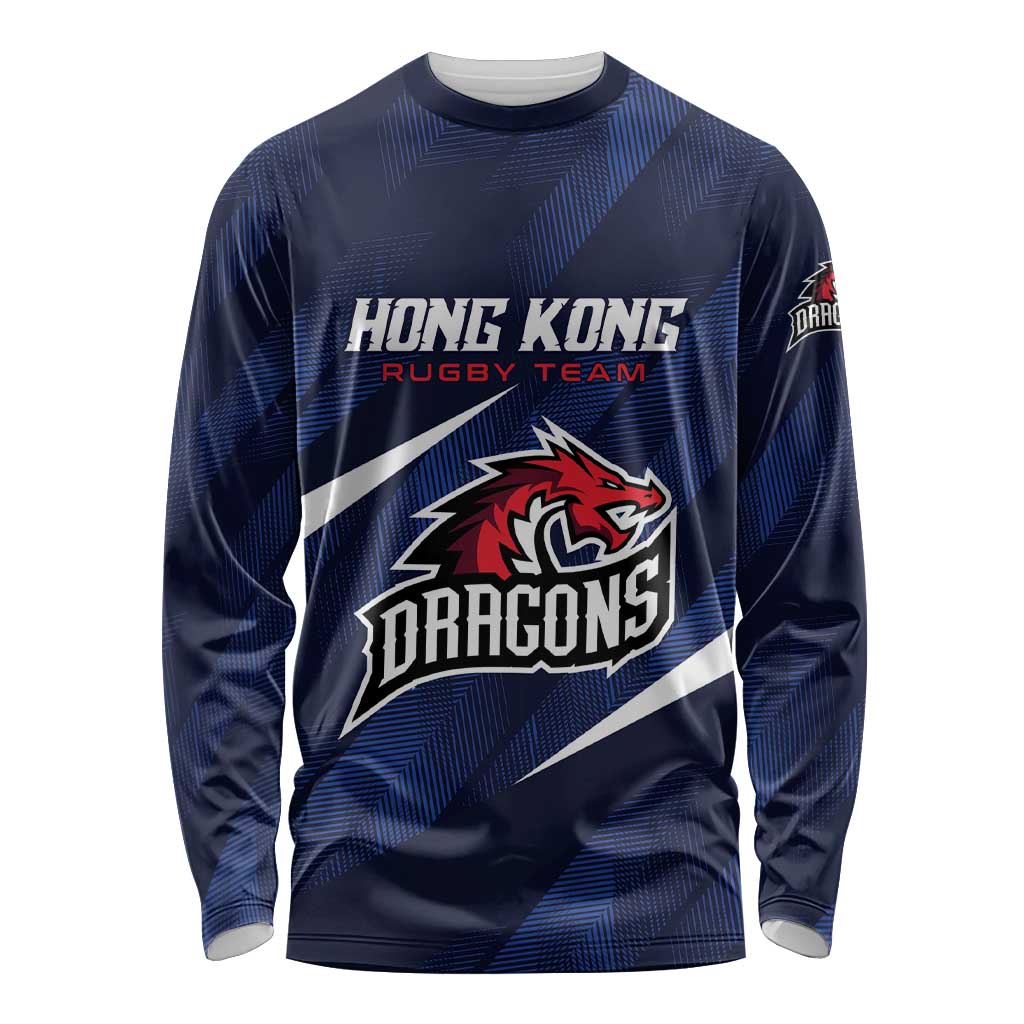 Custom Hong Kong Rugby Long Sleeve Shirt Dragons Go Champions