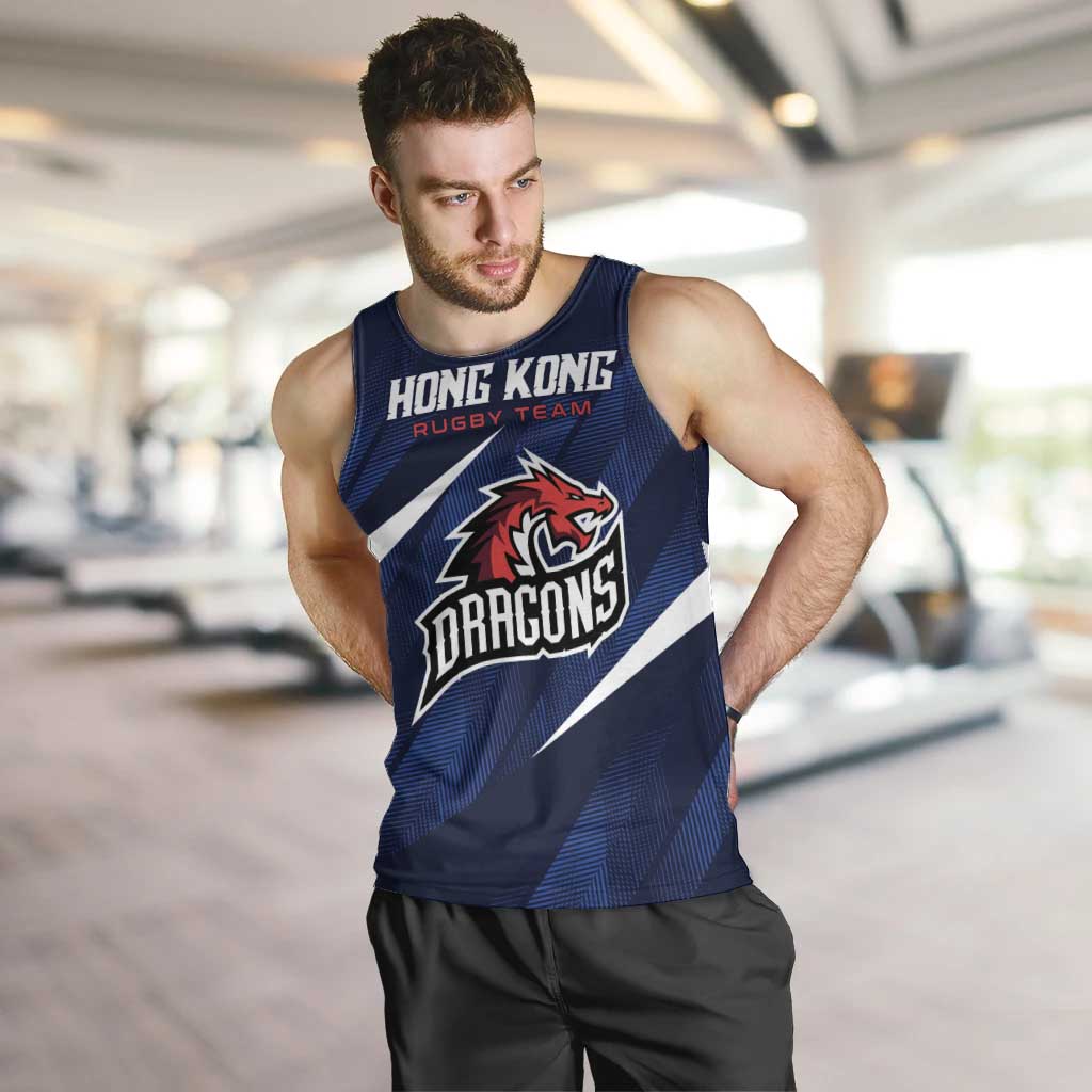 Custom Hong Kong Rugby Men Tank Top Dragons Go Champions