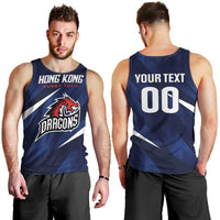 Custom Hong Kong Rugby Men Tank Top Dragons Go Champions