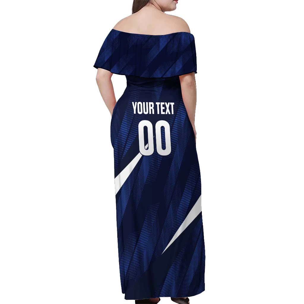 Custom Hong Kong Rugby Off Shoulder Maxi Dress Dragons Go Champions