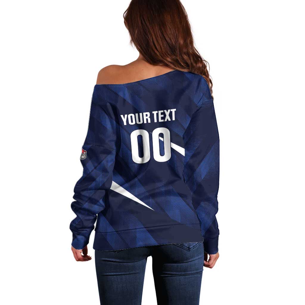 Custom Hong Kong Rugby Off Shoulder Sweater Dragons Go Champions