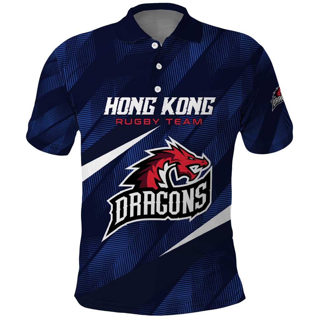 Custom Hong Kong Rugby Polo Shirt Dragons Go Champions