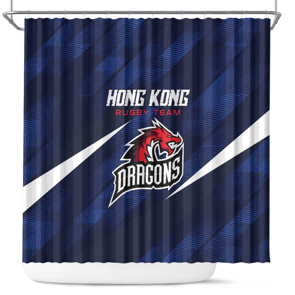 Hong Kong Rugby Shower Curtain Dragons Go Champions