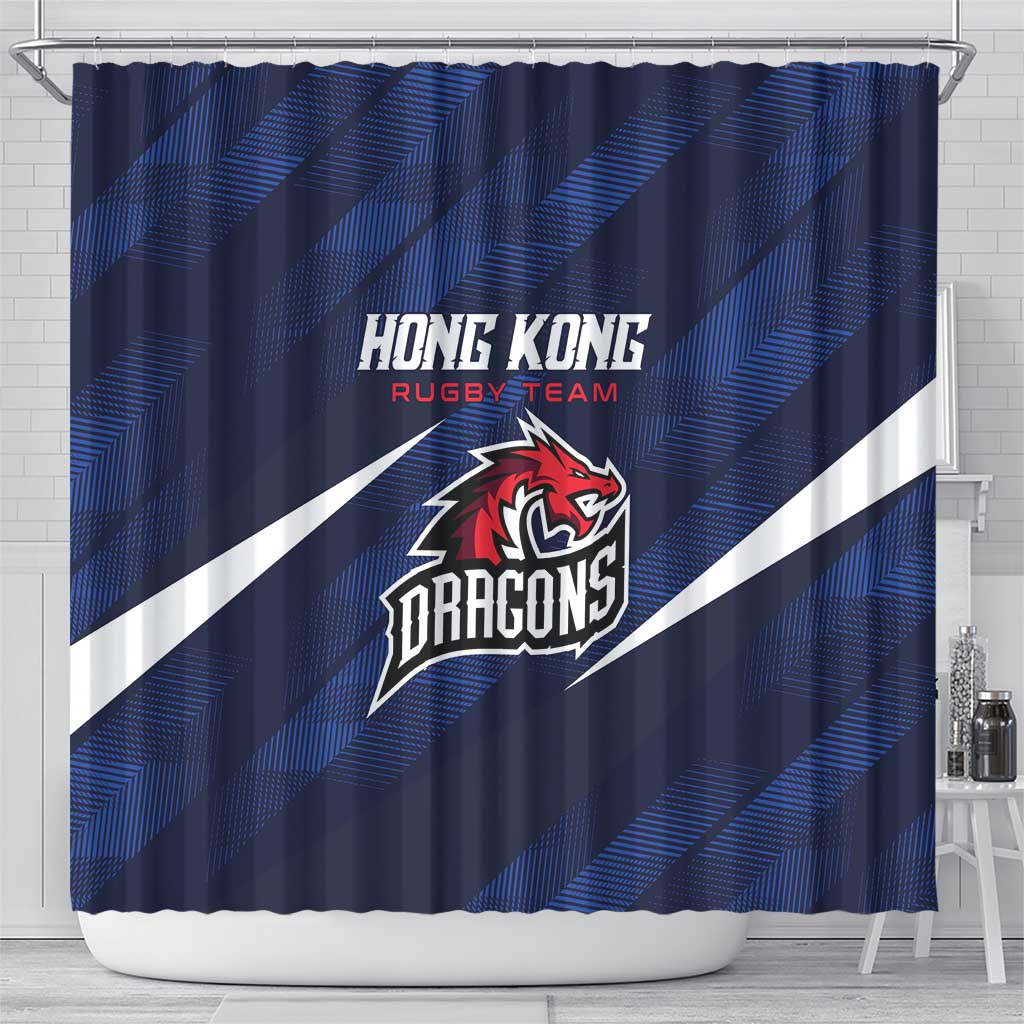 Hong Kong Rugby Shower Curtain Dragons Go Champions