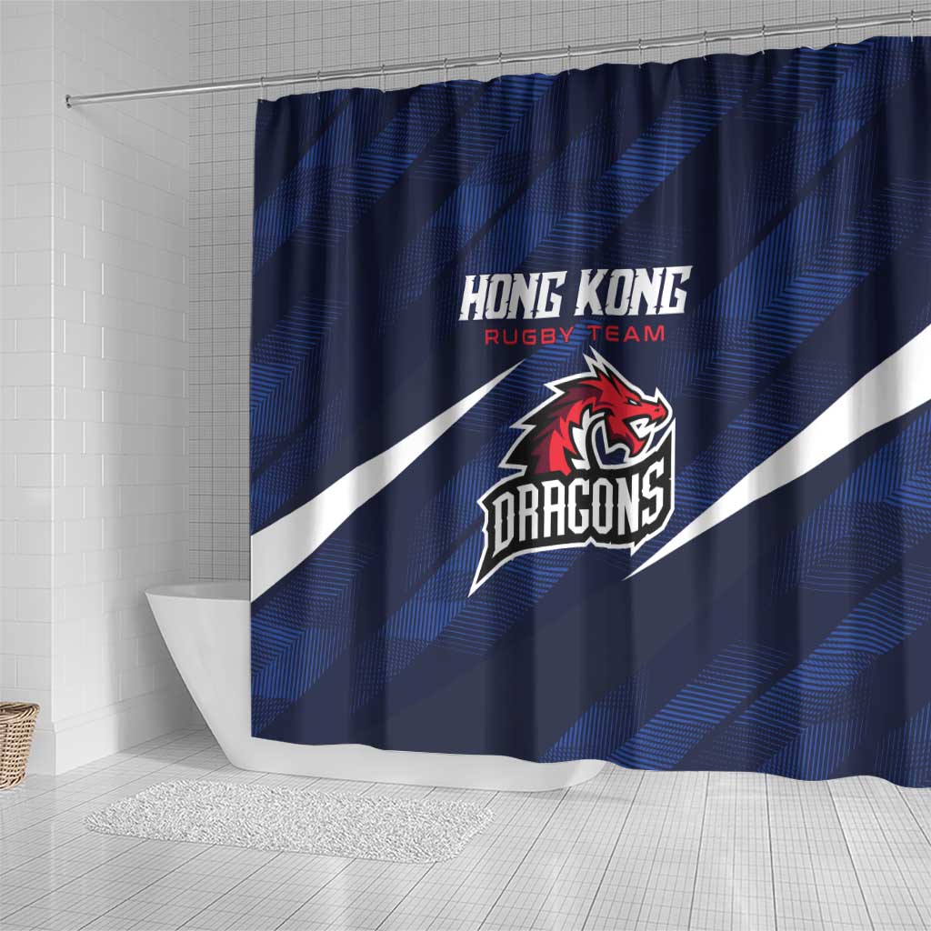 Hong Kong Rugby Shower Curtain Dragons Go Champions