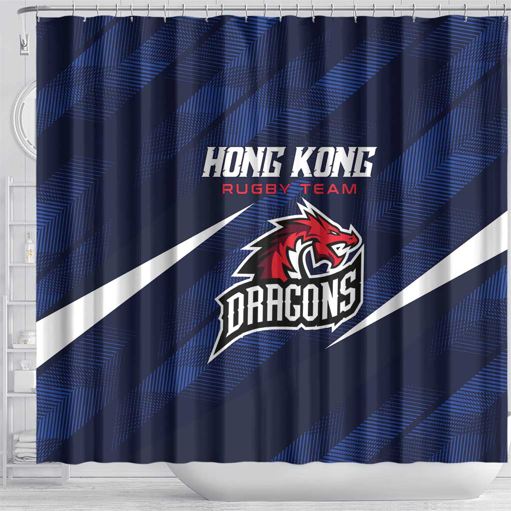 Hong Kong Rugby Shower Curtain Dragons Go Champions