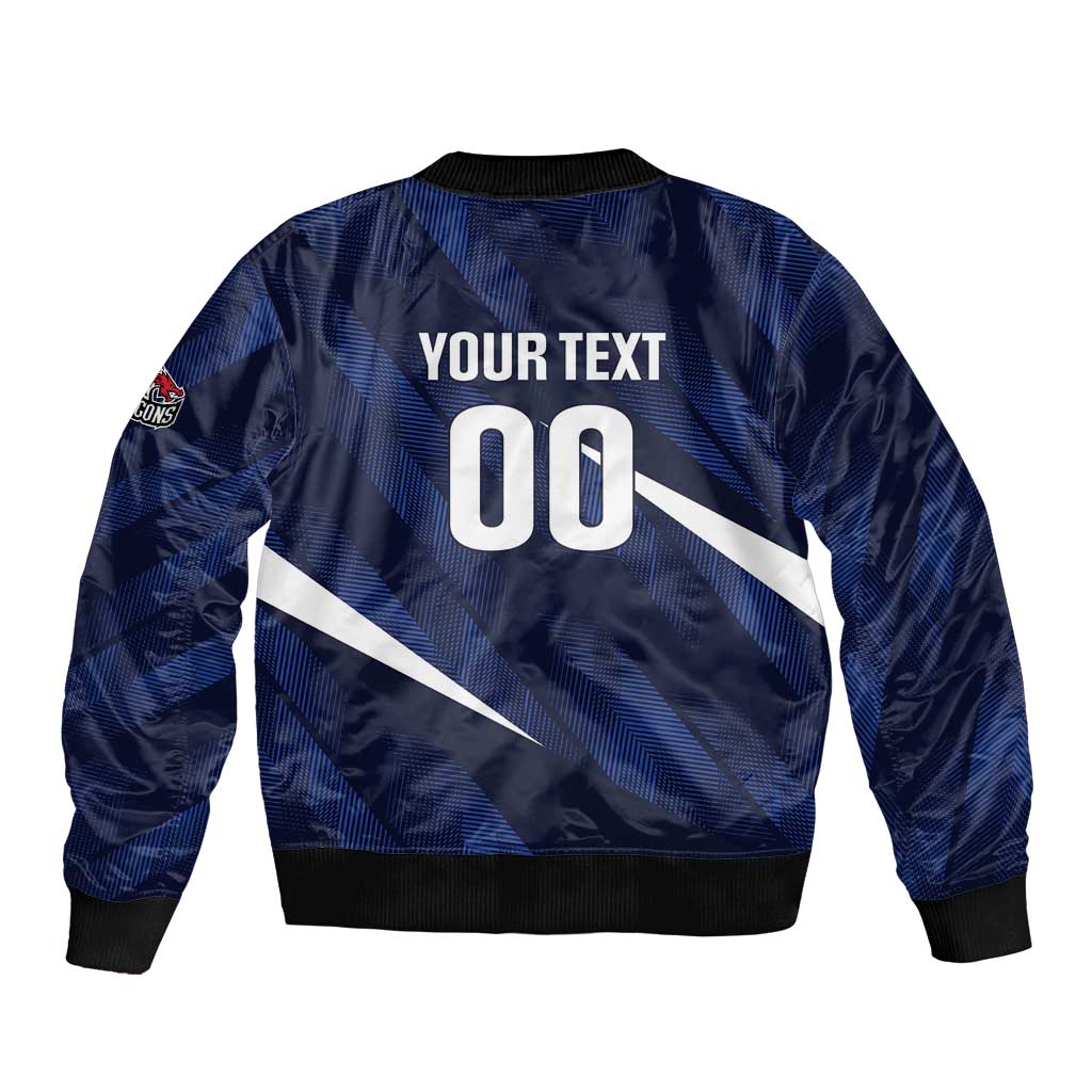 Custom Hong Kong Rugby Sleeve Zip Bomber Jacket Dragons Go Champions