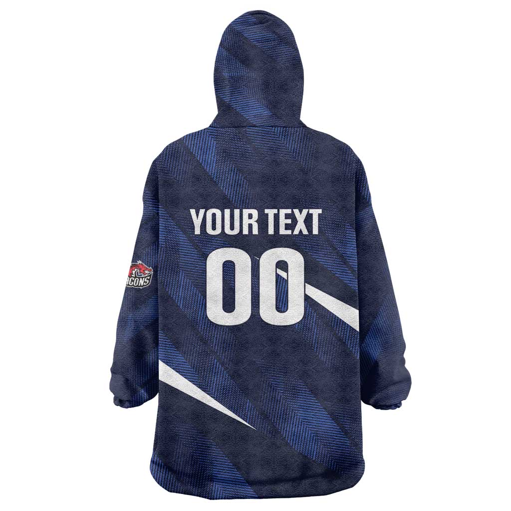 Custom Hong Kong Rugby Wearable Blanket Hoodie Dragons Go Champions