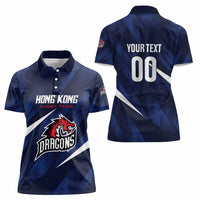 Custom Hong Kong Rugby Women Polo Shirt Dragons Go Champions