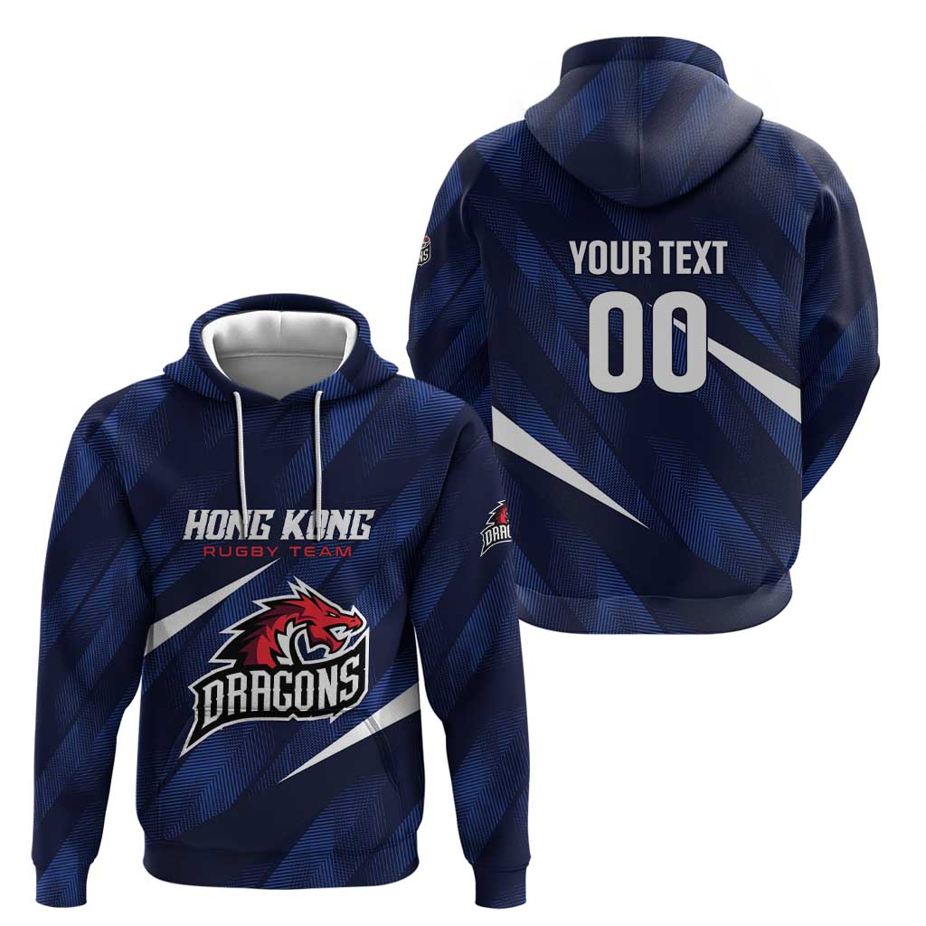 Custom Hong Kong Rugby Zip Hoodie Dragons Go Champions