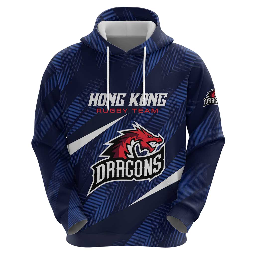Custom Hong Kong Rugby Zip Hoodie Dragons Go Champions