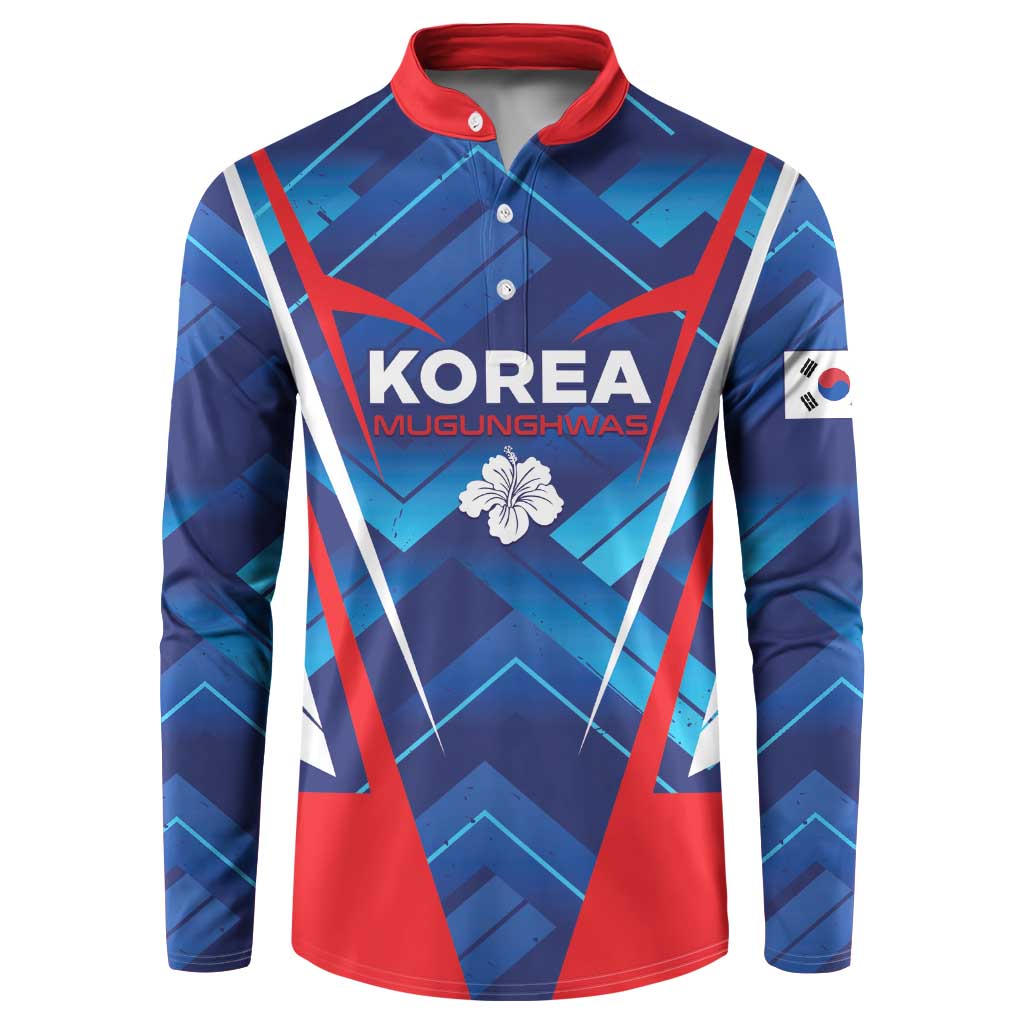 Custom Korea Rugby Button Sweatshirt Mugunghwas Go Champions
