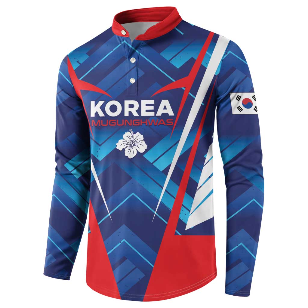 Custom Korea Rugby Button Sweatshirt Mugunghwas Go Champions