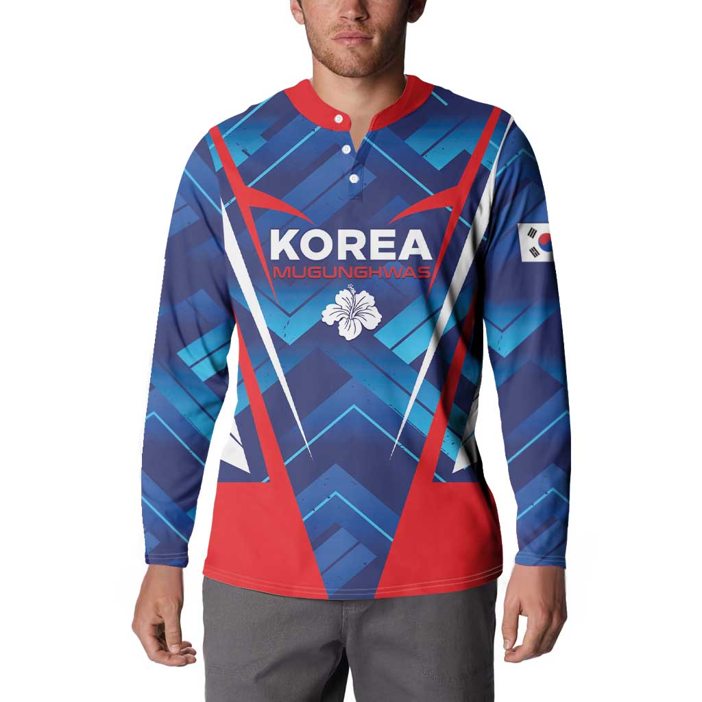 Custom Korea Rugby Button Sweatshirt Mugunghwas Go Champions