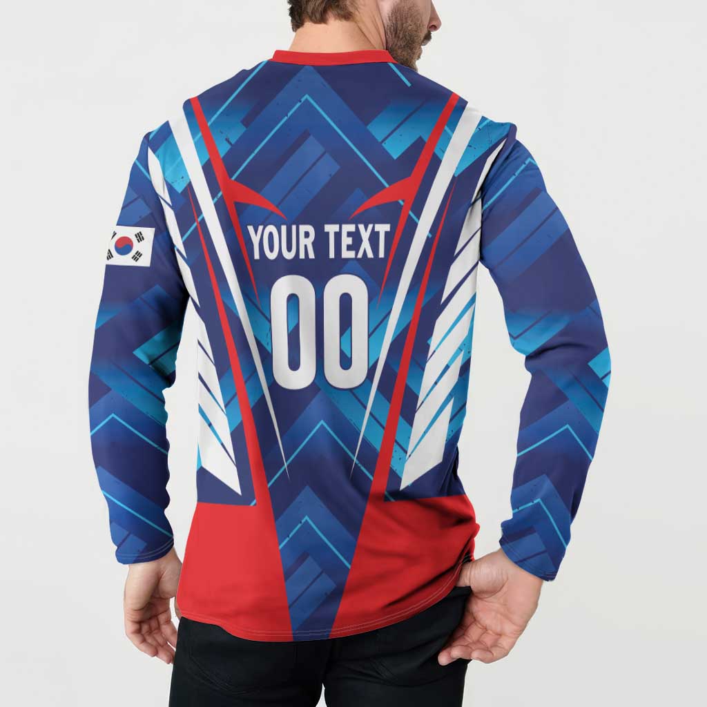 Custom Korea Rugby Button Sweatshirt Mugunghwas Go Champions