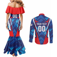 Custom Korea Rugby Couples Matching Mermaid Dress and Long Sleeve Button Shirt Mugunghwas Go Champions