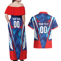 Custom Korea Rugby Couples Matching Off Shoulder Maxi Dress and Hawaiian Shirt Mugunghwas Go Champions