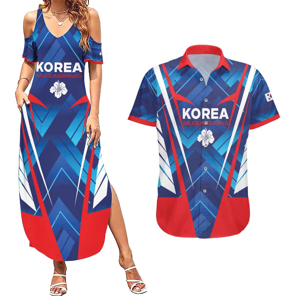 Custom Korea Rugby Couples Matching Summer Maxi Dress and Hawaiian Shirt Mugunghwas Go Champions
