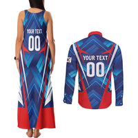Custom Korea Rugby Couples Matching Tank Maxi Dress and Long Sleeve Button Shirt Mugunghwas Go Champions